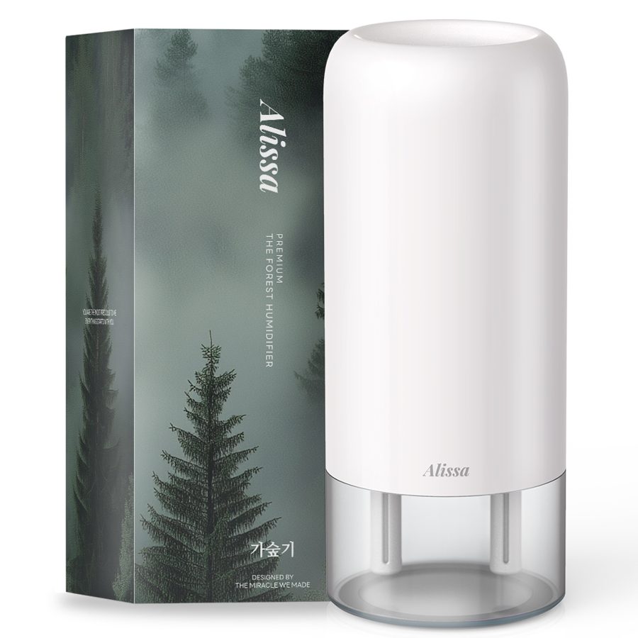 알리사 숲속안개 미니 초음파 사무용 무선 탁상용 충전식 가습기 700ml + 필터 4p 세트