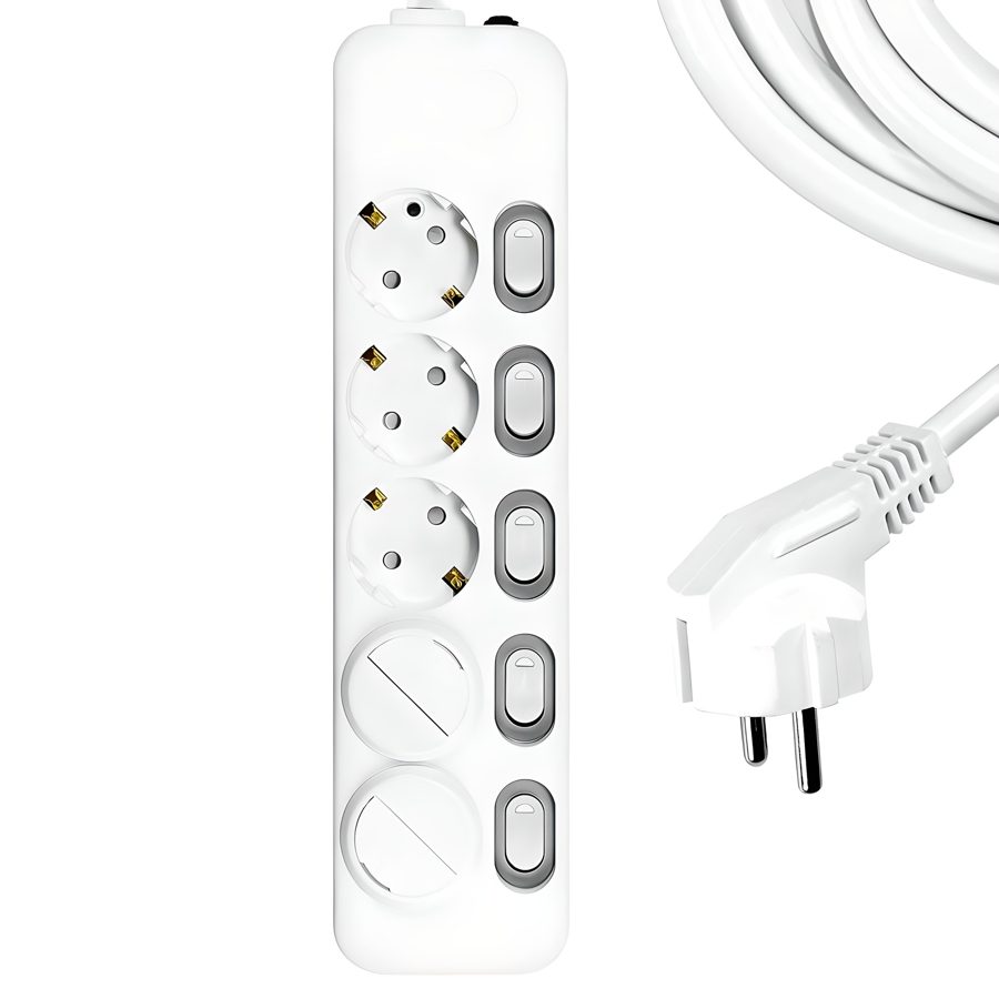 써지오 스위치 개별 멀티탭 5구 DH-1658-MT + 안전커버 2p