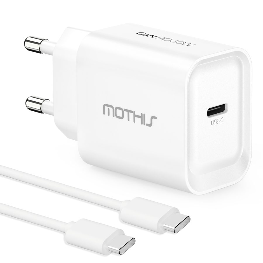 모디스 30W GaN PD 3.0 PPS 초고속 충전기 어댑터 + C to C 초고속 케이블 1.2m 세트