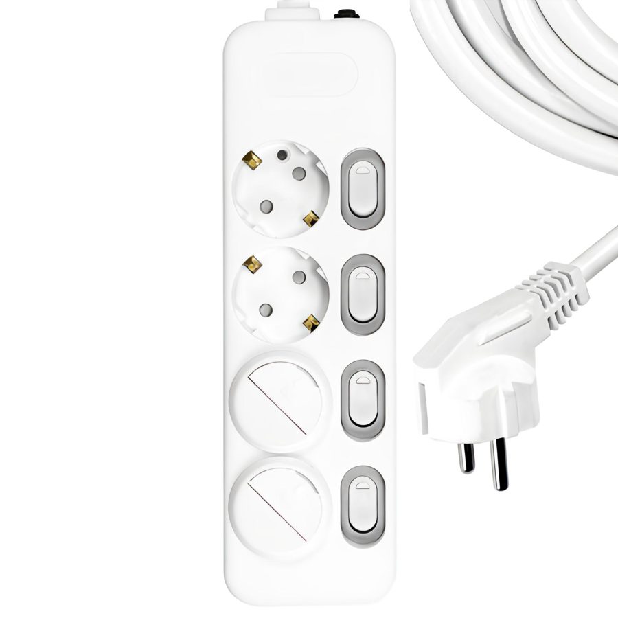 써지오 개별 스위치 멀티탭 4구 DH-1648-MT + 안전커버 2p