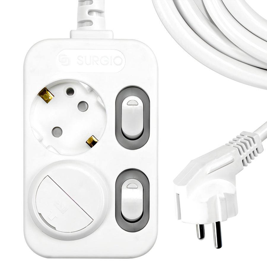 써지오 개별 멀티탭 2구 DH-2029-RT + 안전커버 랜덤발송