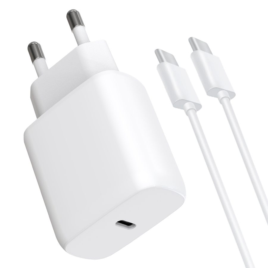 홈플래닛 25W PPS PD 3.0 초고속 충전기 + CtoC 케이블 1.2m