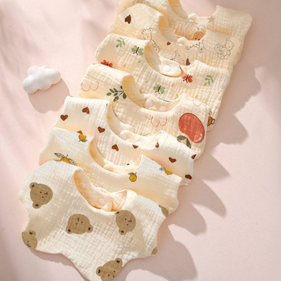 KC인증 몽실이 6겹 순면 요일턱받이 아기 신생아 이유식 여름 돌 선물 세트 선물포장