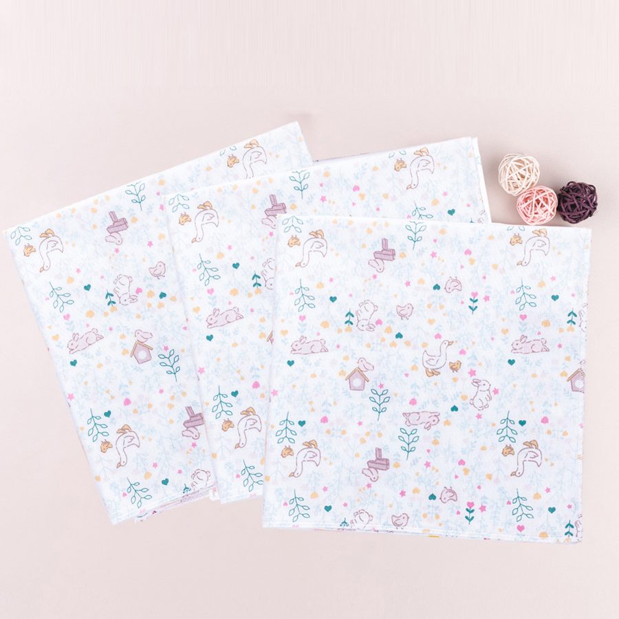 한스네이처 순면 가제 엠보 손수건 특대형 3p