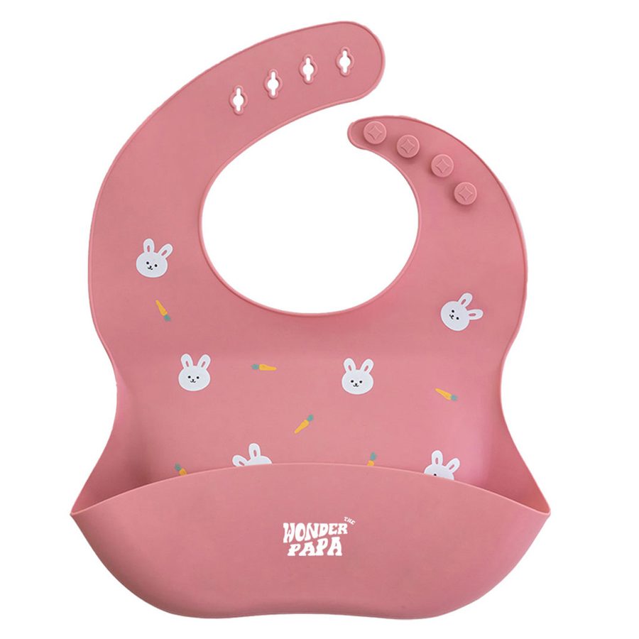 원더파파 아기 실리콘 이유식 턱받이