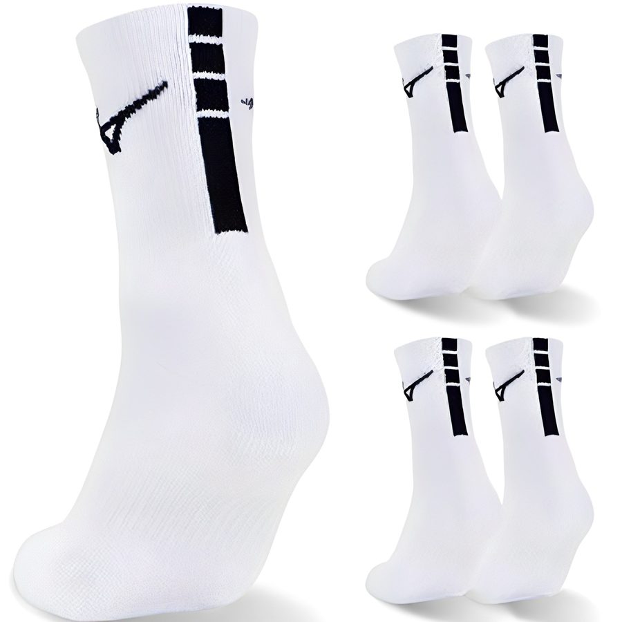 미즈노 남녀공용 플레이 더블 쿠션 미드 스포츠 양말