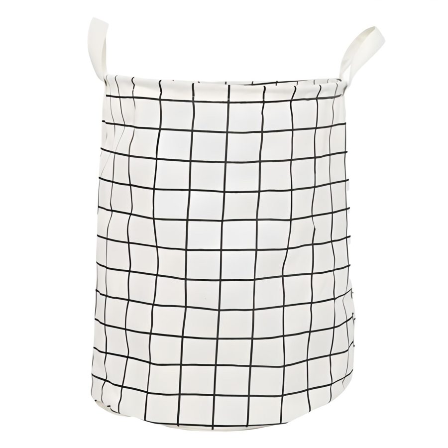 하이퍼플래닛 체크 원형 패브릭 접이식 다용도 빨래바구니