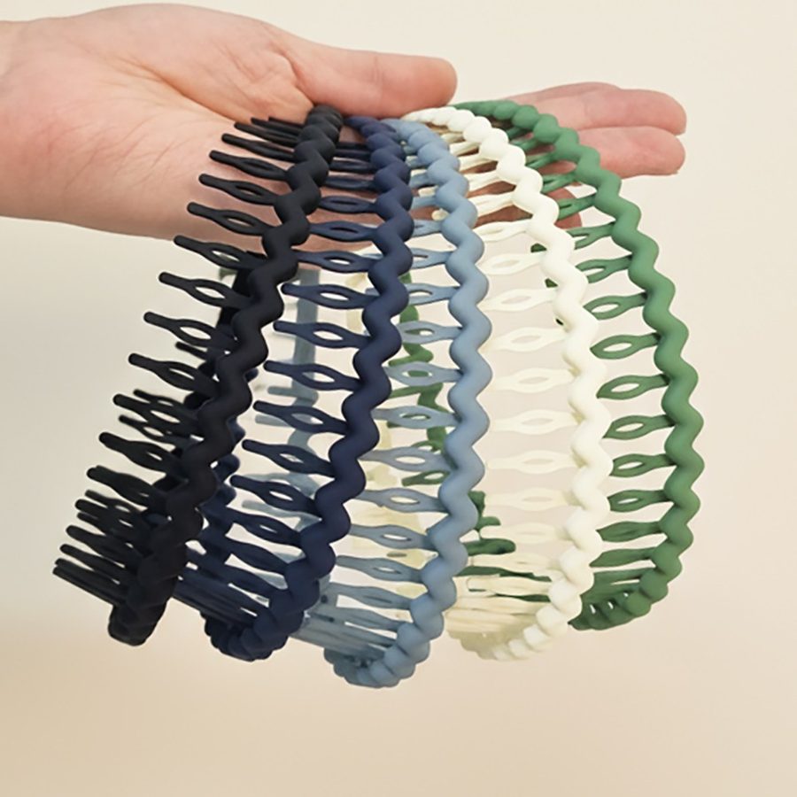 미다미 컬러플 빗살 고정용 남여공용 헤어밴드 머리띠 데일리 심플 머리띠[5종세트]