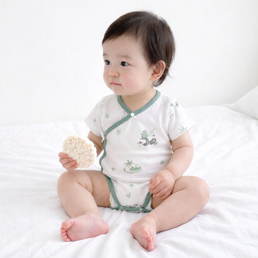 베베니즈 신생아용 쿨순면 배냇 반팔바디수트